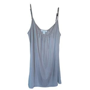 Boston Proper Beige Slinky Camisole Women's XS Adjustable Straps Glittery Fabric